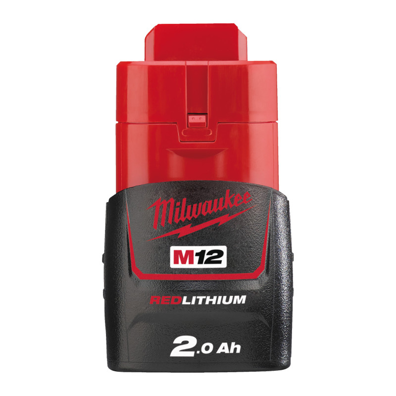 M12 B2 - 12V 2Ah Red Lithium - Système M12 -Milwaukee Batteries, Chargeurs, Lamp