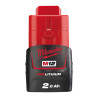 M12 B2 - 12V 2Ah Red Lithium - Système M12 -Milwaukee Batteries, Chargeurs, Lamp