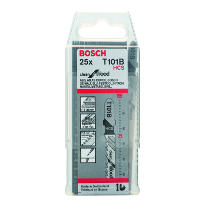 25 Lames scie sauteuse HCS Clean Bois 100 mm Pas: 2,7 mm T101B