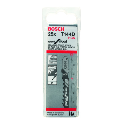 25 Lames scie sauteuse HCS Speed Bois 100 mm Pas: 4-5,2 mm T144D