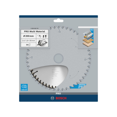 Lame scie Circulaire PRO Multimatériaux 200 x30 x2,4 mm 54D