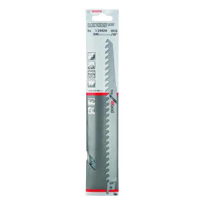 5 Lames scie sabre HCS Bois 240 mm S1542K