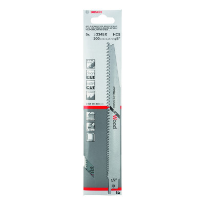 5 Lames scie sabre HCS Progressor Bois 200 mm S2345X