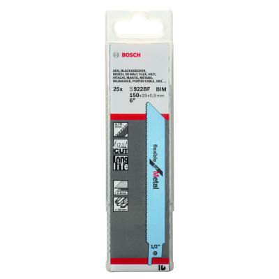 25 Lames scie sabre BIM Flexible Métal 150 mm S922BF