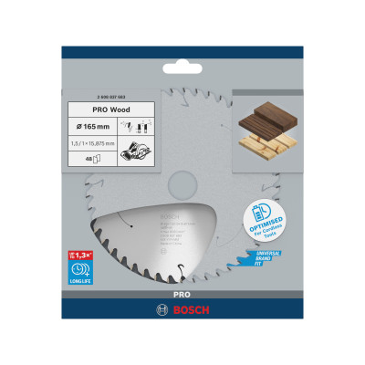 Lame scie Circulaire Sans-fil PRO Bois 165 x15,875 x1,5 mm 48D