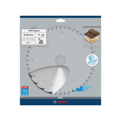 Lame scie Circulaire Sans-fil PRO Bois 250 x30 x2,2 mm 24D