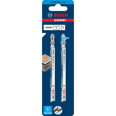 2 Lames scie sauteuse EXPERT BIM Sans éclat Bois dur 117 mm T308BFP