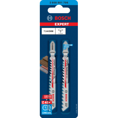 2 Lames scie sauteuse EXPERT Carbure Bois dur 100 mm T144DHM