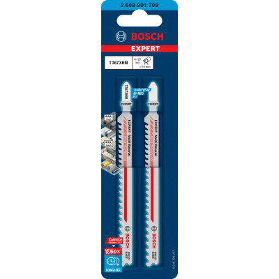 2 Lames scie sauteuse EXPERT Carbure Multimaterial 132 mm T367XHM