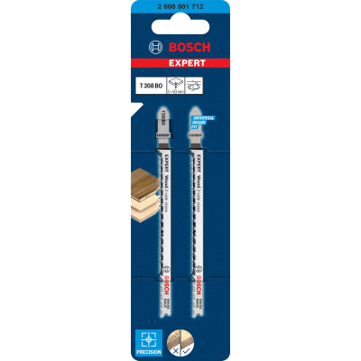 2 Lames scie sauteuse EXPERT HCS Sans éclat Bois 117 mm T308BO