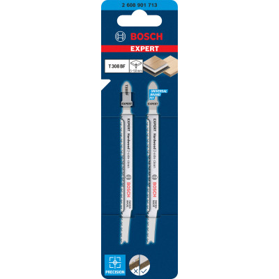 2 Lames scie sauteuse EXPERT BIM Sans éclat Bois dur 117 mm T308BF