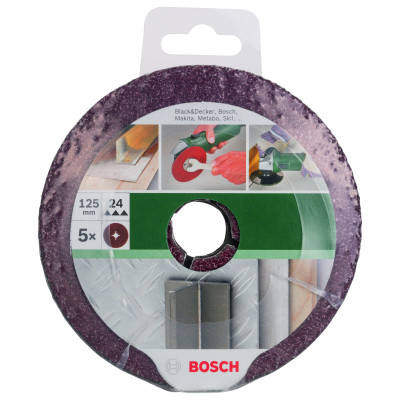 SET 5 DISQUES FIBRES 125 mm BM G24 grain 24 x5