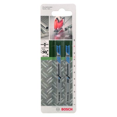 2 Lames scie sauteuse HSS Progressor Métal 91 mm Pas: 1,4-2,6 mm U123X