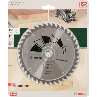 Lame scie circulaire Bois 150 x20/16 x2,2 mm 40D