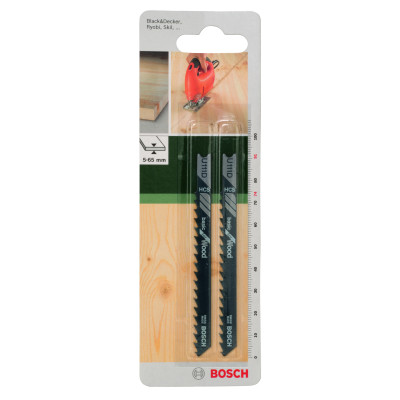 2 Lames scie sauteuse HCS Bois 92 mm Pas: 4 mm U111D