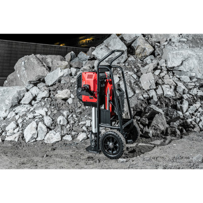 MXF DHT - Chariot pour démolisseur MXF DH25, support batterie intégré, emplacement pour burins - Carton, sangles de transport