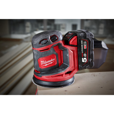 M18 Bos125-502B - Ponceuse Orbitale 125Mm, 18V, 5Ah-Milwaukee Machines