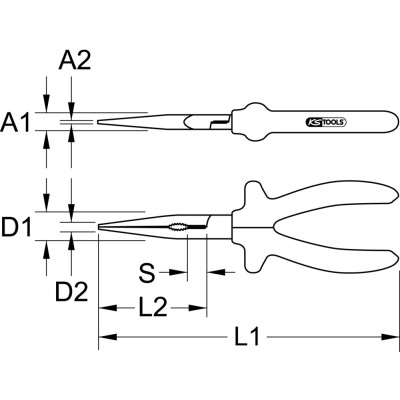 Pince À Bec Demi-Rond Isolée, L.160 mm