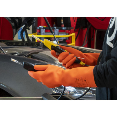 Gants isolants de précision T9 en caoutchouc naturel orange, avec protection mécanique classe 0 AZC