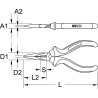Pince À Bec Demi-Rond Standard, Ø1,6 mm, L. 165 mm