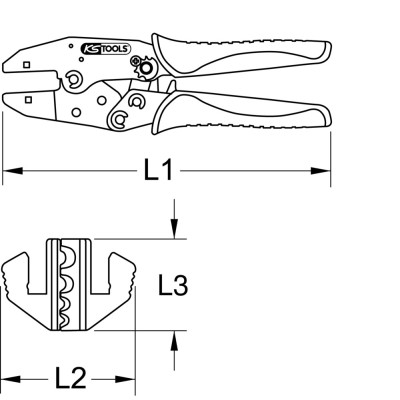 Pince À Sertir Pour Cosses Non Isolées, 220 mm