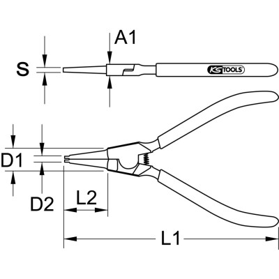 Pince À Circlips® Intérieur Droite, L.230 mm