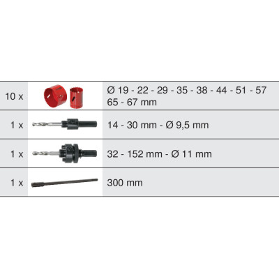 Coffret De 10 Scies Cloches, Ø19 À 67 mm