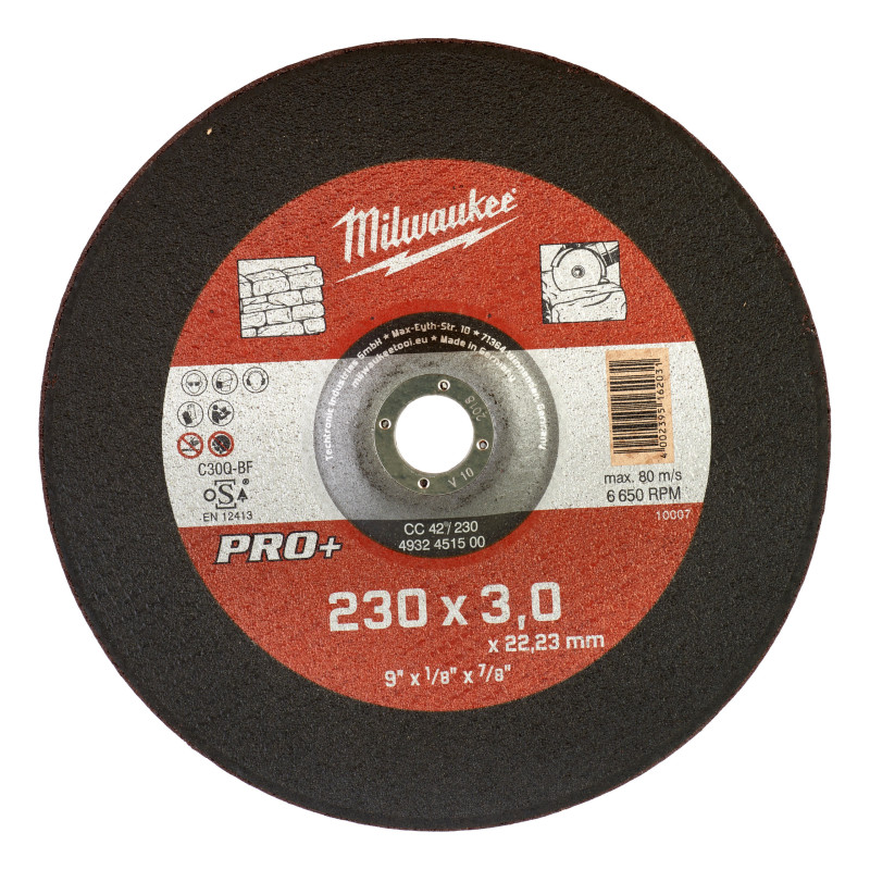 Disque À Tronçonner Pro+ Pierre 125Mm Épaisseur3 mm Pro+ 1Pc-Milwaukee Consommab