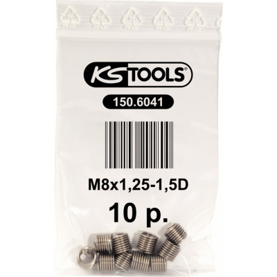 Lot De 10 Inserts Filetés - Diamètre M8X1,25 mm Longueur 10 mm