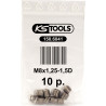 Lot De 10 Inserts Filetés - Diamètre M8X1,25 mm Longueur 10 mm