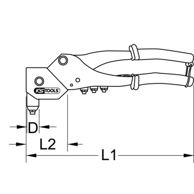 Pince À Riveter À Tête Pivotante 360°, L. 290 mm