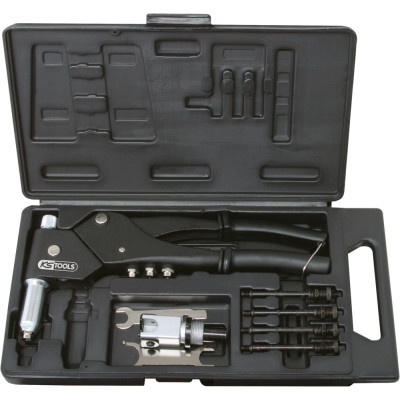 Coffret de pinces à rivets, écrous aveugles (insert) et chevilles tête