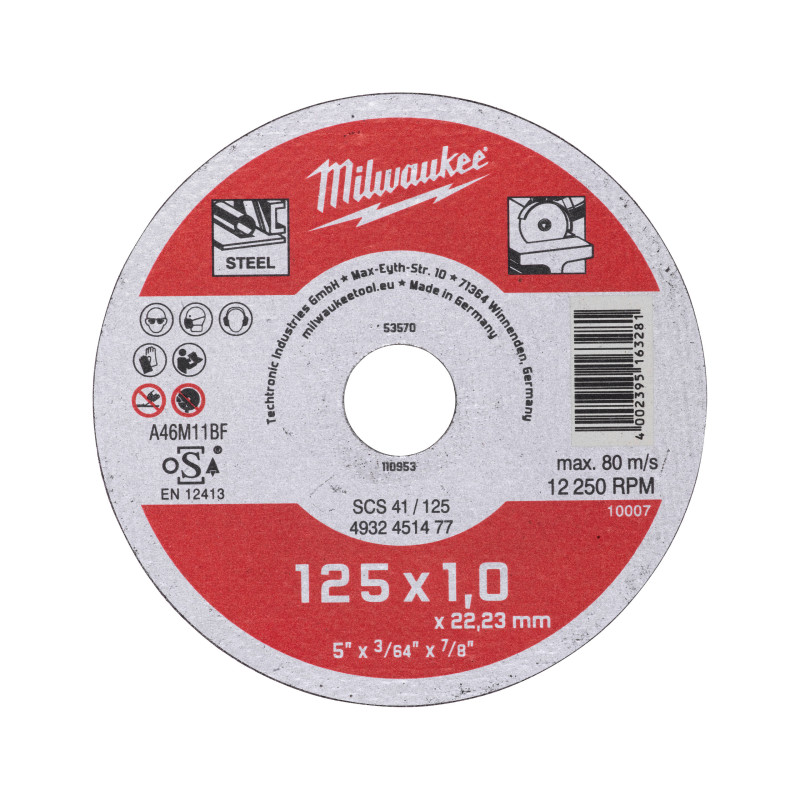 Disque À Tronçonner Pro+ 125Mm Épaisseur 1 mm Contractor 1Pc-Milwaukee Consommab