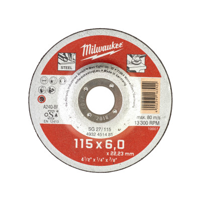 Disque À Meuler 115Mm Épaisseur 6 mm Contractor 1Pc-Milwaukee Consommable