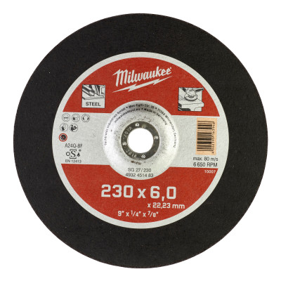Disque À Meuler 230Mm Épaisseur 6 mm Contractor 1Pc-Milwaukee Consommable