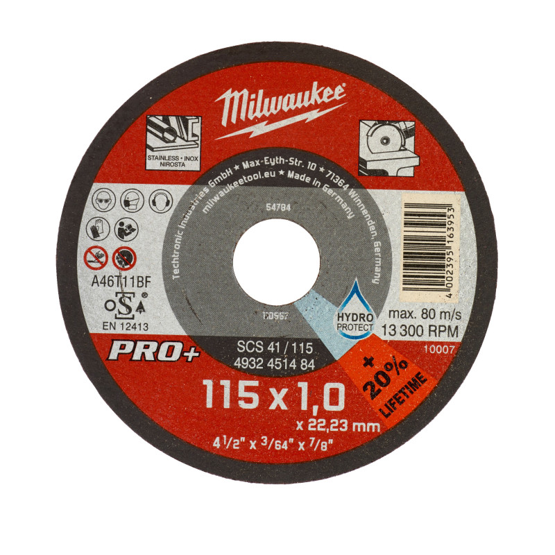 Disque À Tronçonner Pro+ 115Mm Épaisseur1Mm Pro+ 1Pc-Milwaukee Consommable