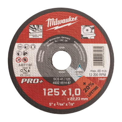 Disque À Tronçonner Pro+ 125Mm Épaisseur 1 mm Pro+ 1Pc-Milwaukee Consommable
