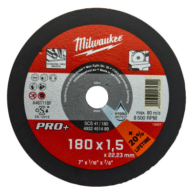 Disque À Tronçonner Pro+ 180Mm Épaisseur 1,5 mm Pro+ 1Pc-Milwaukee Consommable