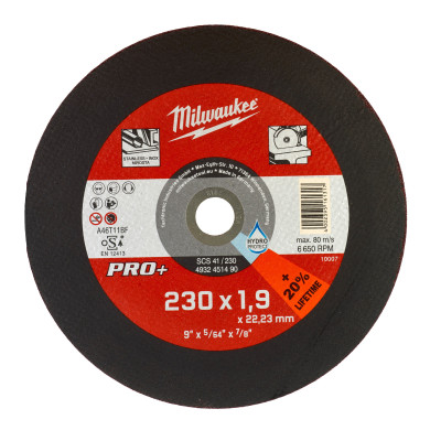 Disque À Tronçonner Pro+ 230Mm Épaisseur 1,9 mm Pro+ 1Pc-Milwaukee Consommable