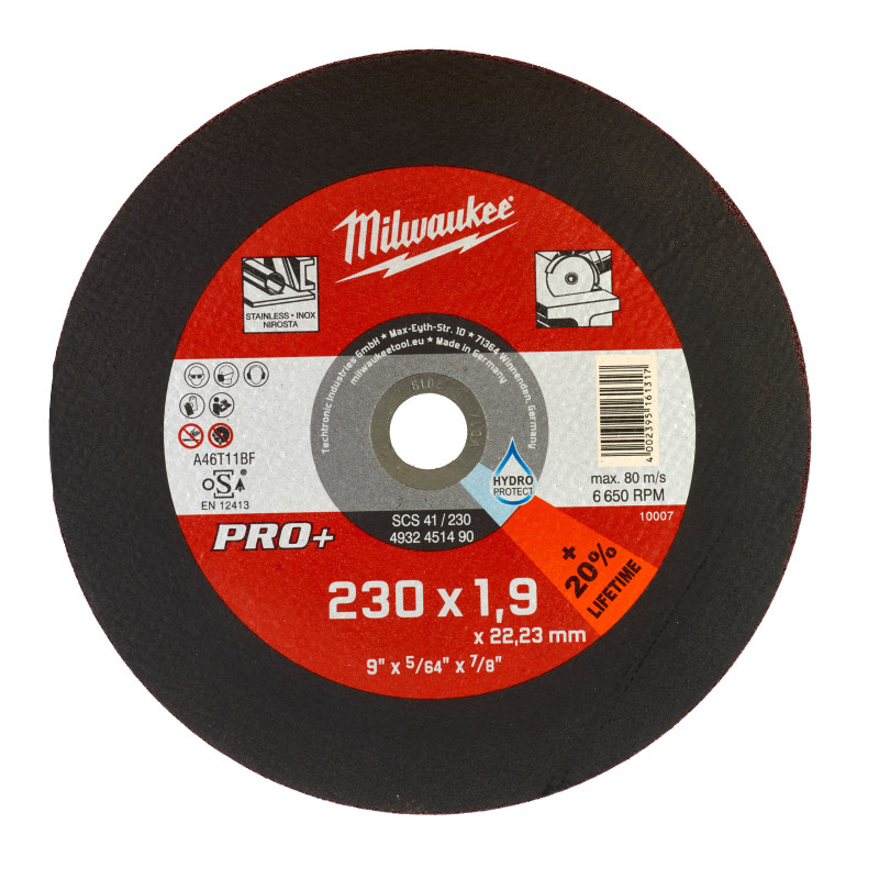 Disque À Tronçonner Pro+ 230Mm Épaisseur 1,9 mm Pro+ 1Pc-Milwaukee Consommable