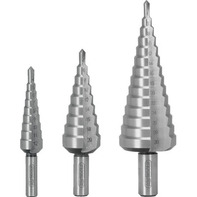 Coffret De 3 Forets Étagés HSS Pour Tôles Jusqu'À 4 mm