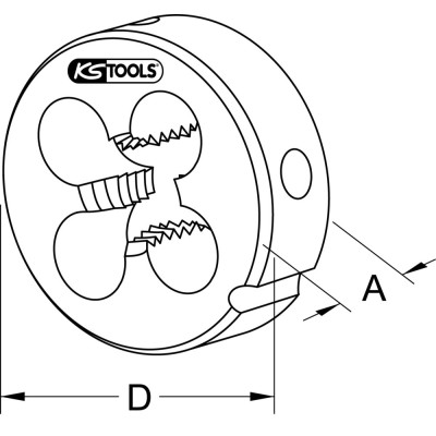 Filière 25 X 9 mm - M3 X 0.5 Du Coffret 331.0632