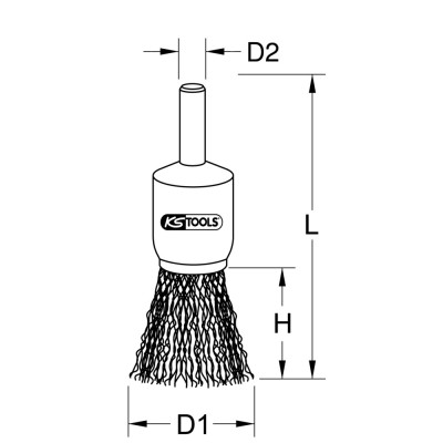 Brosse Pinceau Acier 0,5 mm, Ø 19 mm