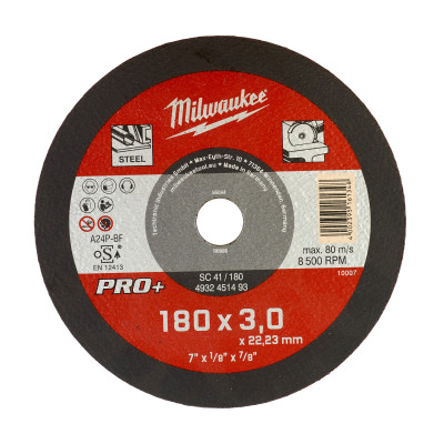 Disque À Tronçonner Pro+ 180Mm Épaisseur 3 mm Droits Pro+ 1Pc-Milwaukee Consomma