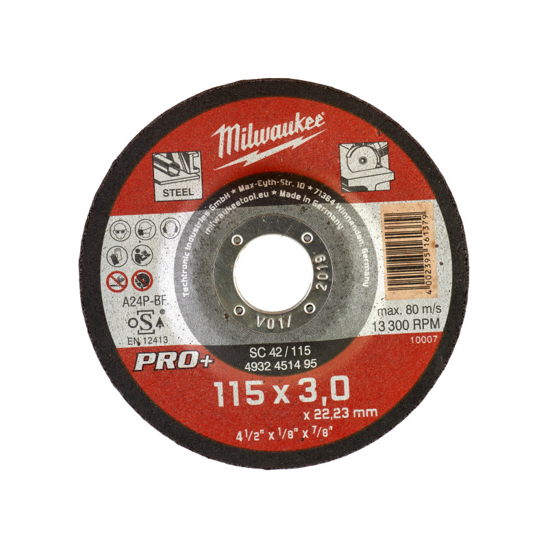 Disque À Tronçonner Pro+ 115Mm Épaisseur 3 mm Deportes Pro+ 1Pc-Milwaukee Consom