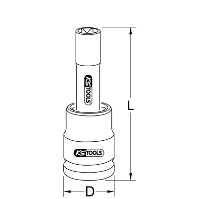 Douille À Chocs Pour Culasse Torx® 3/4'', L.140 mm - E20 - Sur Carte