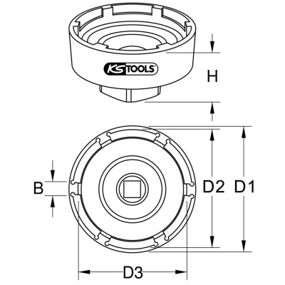 Douille 3/4'' À 4 Ergots Ø 64/70 mm Pour Scania