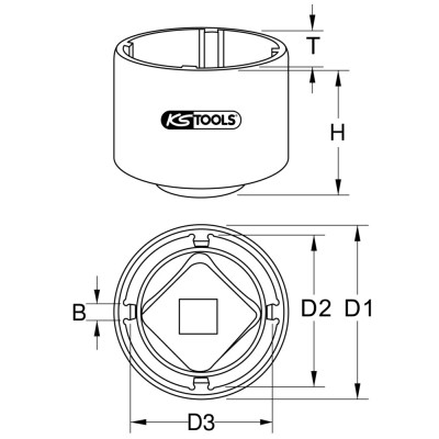 Douille 3/4'' À 4 Ergots Ø 72 mm Pour Scania