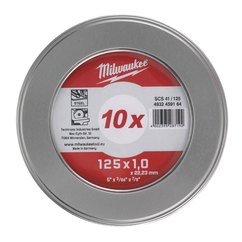 Disques A Tronçonner 125Mm X 1Mm Contractor 10Pc Boiîte Métal-Milwaukee Consomma