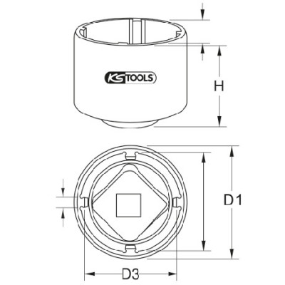 Douille 3/4'' À 4 Ergots Ø 72/80 mm Pour Scania